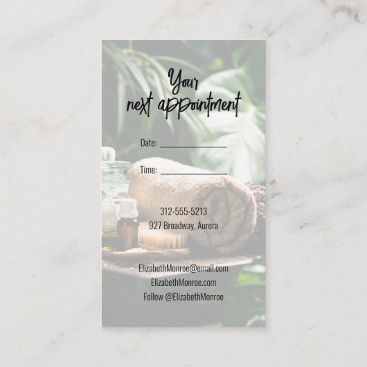 サロンマッサージセラピースクリプト 名刺 (裏面)