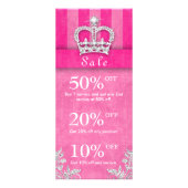 サロンマーケティングカードジュエリークラウンストライプピンク ラックカード (正面)