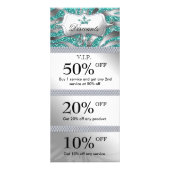 サロンマーケティングカードジュエリークラウンスパークルティール（緑がかった色） ラックカード (正面)