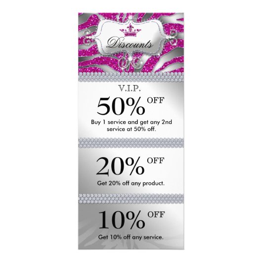 サロンマーケティングカードジュエリークラウンスパークルピンク2 ラックカード (正面)