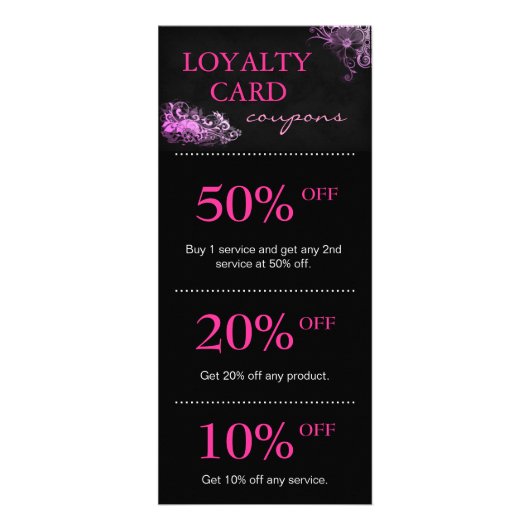 サロンマーケティングカードピンクフローラ ラックカード (正面)