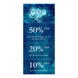 サロンマーケティングカードブルーグランジフローラ ラックカード