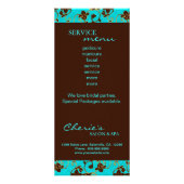 サロンマーケティングカードブルーブラウンフローラ エレガント ラックカード (裏面)