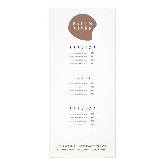 サロンミニマルサーモダンビス価格表 ラックカード (裏面)