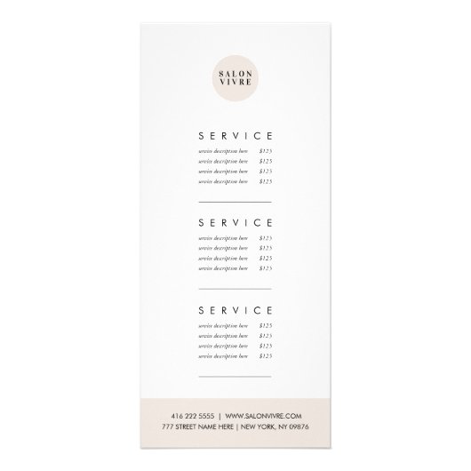 サロンミニマルモダンストライプ価格表 ラックカード (裏面)