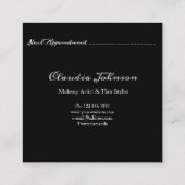 サロンメイクアップアーティストアポイントメントカードピンクグリッター スクエア名刺 (裏面)