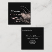 サロンメイクアップアーティストアポイントメントカードピンクグリッター スクエア名刺 (正面/裏面)