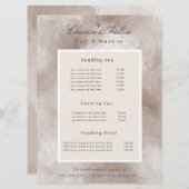 サロンメタリックエレガントパール価格カード メニュー (正面/裏面)