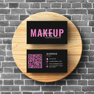 サロンモダンスパ爪、 ネイルとアイドラッシュブラック&ピンク 名刺