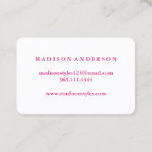 サロンモダンピンクリップメイクアップアーティスト 名刺 (裏面)