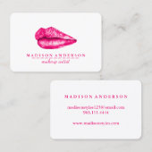 サロンモダンピンクリップメイクアップアーティスト 名刺 (正面/裏面)