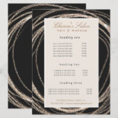 サロンモダンフェイク金ゴールド抽象芸術エレガント価格カード メニュー (正面/裏面)