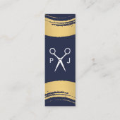 サロンモダンモノグラム/金ゴールドブラシ/スタイリスト スキニー名刺 (正面)