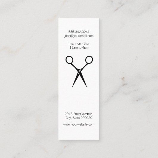 サロンモダンモノグラム/金ゴールドブラシ/スタイリスト スキニー名刺 (裏面)