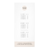 サロンモダン価格表化粧品又は爪、 ネイルミニマル ラックカード (裏面)