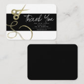 サロンモダン美しいありがとうロゴシザー金ゴールド 名刺 (正面/裏面)