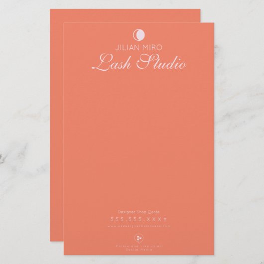 サロンモダン美しいアイラッシュスタジオ 便箋 (正面/裏面)