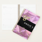 サロンモダン美しいシザー金ゴールド予約ピンク プランナー手帳 (ディスプレー)