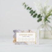 サロンモダン金と白の大理石ロイヤリティカード。 ロイヤリティカード (スタンド正面)