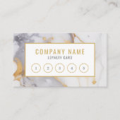 サロンモダン金と白の大理石ロイヤリティカード。 ロイヤリティカード (正面)