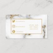 サロンモダン金ゴールド大理石ロイヤリティカード。 ロイヤリティカード (裏面)