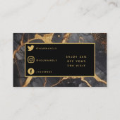 サロンモダン高級金ゴールド大理石ロイヤリティカード ロイヤリティカード (裏面)