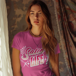 サロンライフ美容師ギフト用ヘアドレッサーピンク Tシャツ