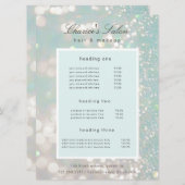 サロンラグジュアリーきらめくパステル価格カード メニュー (正面/裏面)