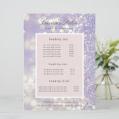 サロンラグジュアリーきらめくパステル価格カード メニュー (スタンド正面)