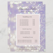 サロンラグジュアリーきらめくパステル価格カード メニュー (正面/裏面)