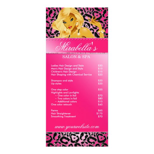 サロンラックカードジュエリータンニングピンクスパークルブラ ラックカード (正面)