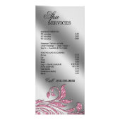 サロンラックカードジュエリーリーフフローラピンクスパークル ラックカード (裏面)