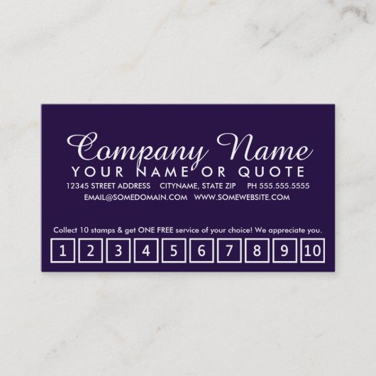 サロンロイヤリティパンチカード: emoスタイル ロイヤリティカード (正面)