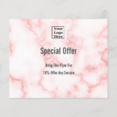 サロンロゴをピンク大理エレガント石にフェイク貼り付け チラシ (裏面)