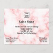 サロンロゴをピンク大理エレガント石にフェイク貼り付け チラシ (正面)