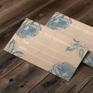 サロンヴィンテージブルーバラフローラアポイントメント 予約カード