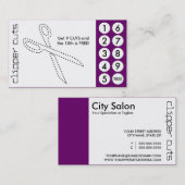 サロン切り抜きパンチカード ロイヤリティカード (正面/裏面)