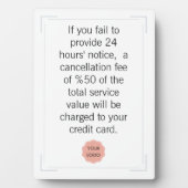 サロン又はスパ額の取消通知 フォトプラーク (正面)