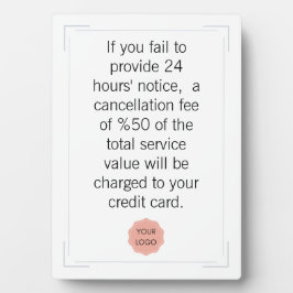 サロン又はスパ額の取消通知 フォトプラーク