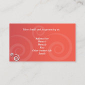 サロン及びスパの赤い名刺 名刺 (裏面)