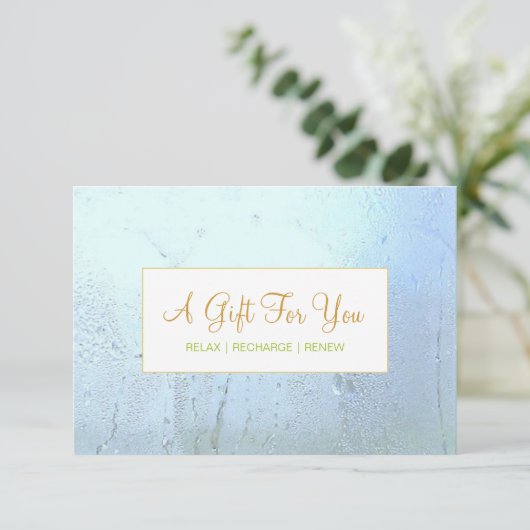 サロン及びスパアクアブルーガラス商品券 (スタンド正面)