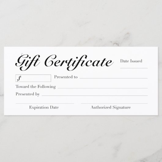 サロン及びスパギフト券 (裏面)