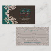 サロン及びスパ名刺アポイントメントカード 予約カード (正面/裏面)