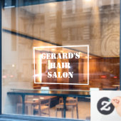 サロン名がウィンドウに付着 ウィンドウサイン (カフェ窓)