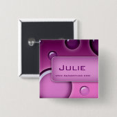 サロン名タグボタンBrooch Bubbles紫 缶バッジ (正面&裏面)