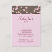 サロン名刺スパさくらんぼブロッサムピンク2 名刺 (裏面)