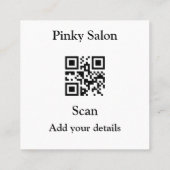 サロン名刺ロゴの追加Q Rコード名te スクエア名刺 (裏面)