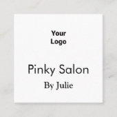 サロン名刺ロゴの追加Q Rコード名te スクエア名刺 (正面)