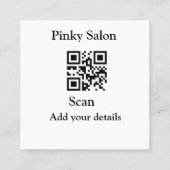 サロン名刺ロゴの追加Q Rコード名te スクエア名刺 (裏面)