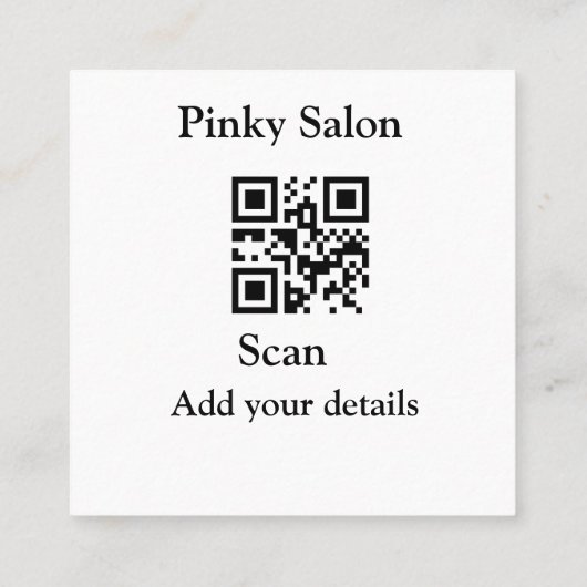 サロン名刺ロゴの追加Q Rコード名te スクエア名刺 (裏面)